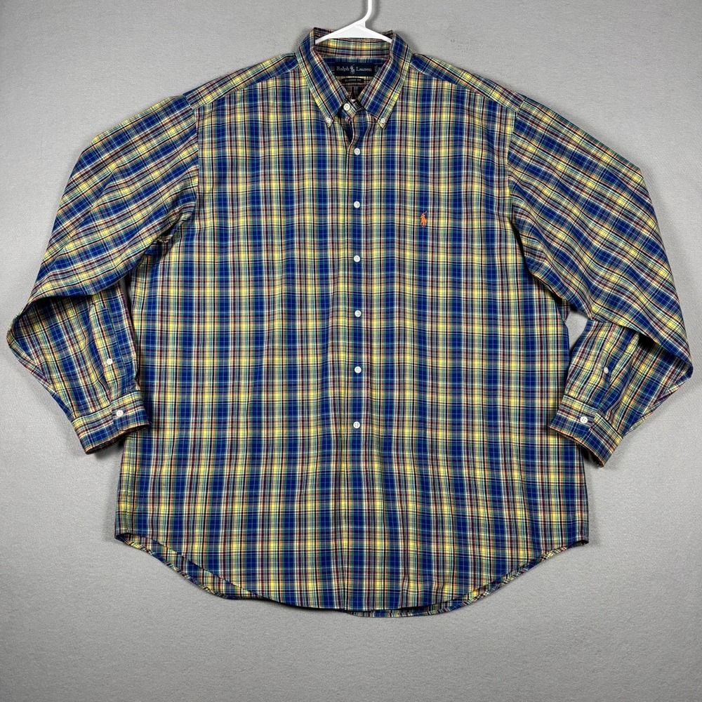 Vintage Ralph Lauren Classic Fit Plaid Button Down XXL Multicolor Long Sleeve